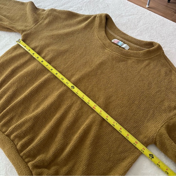 *SOLD* Free People FP Beach Happy Pullover Sweater in Yellow Mustard Size Large - Picture 4 of 11